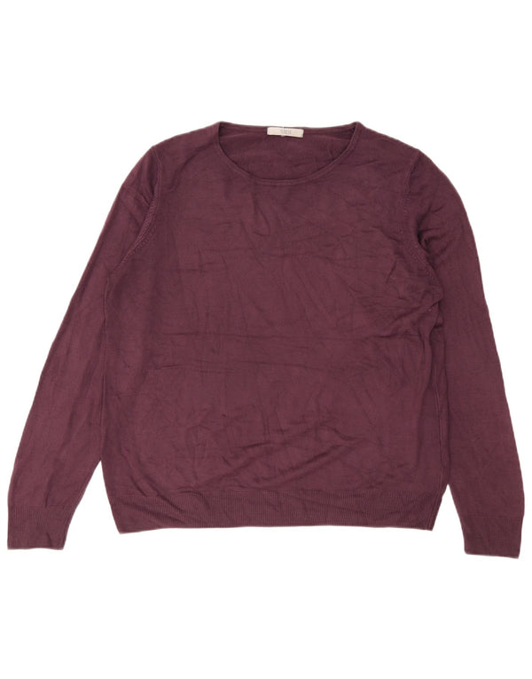 Maglione maglione con scollo a barca da donna Marks & Spencer UK 18 XL acrilico viola