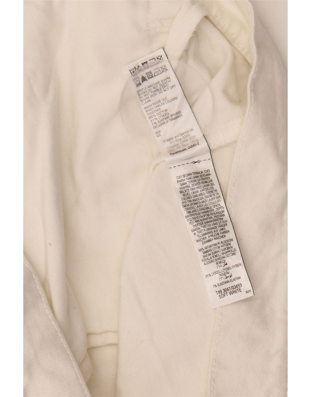 Giacca in denim corto da donna Marks & Spencer UK 12 cotone bianco medio