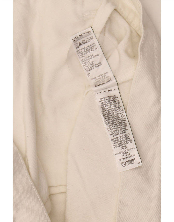 Giacca in denim corto da donna Marks & Spencer UK 12 cotone bianco medio