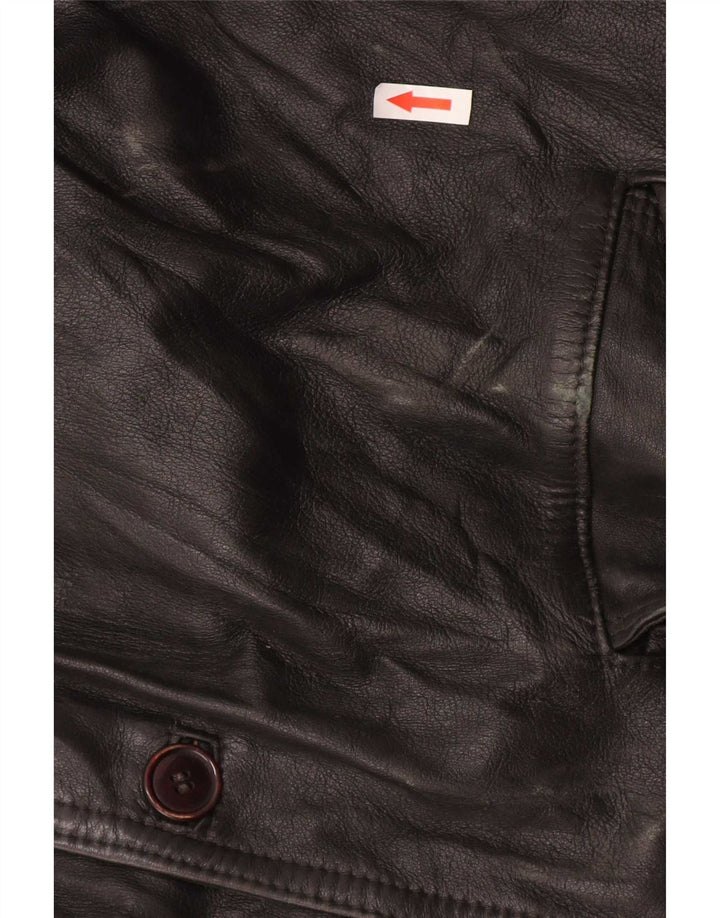 Giacca in pelle vintage da uomo UK 40 grande nera