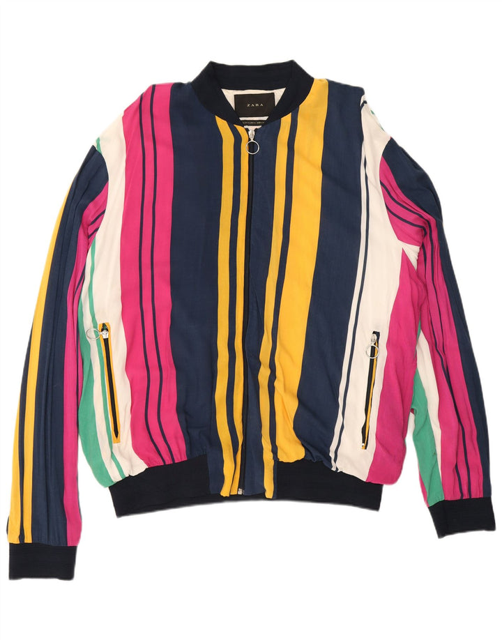 Giubbotto bomber da uomo Zara UK 42 XL a righe multicolore