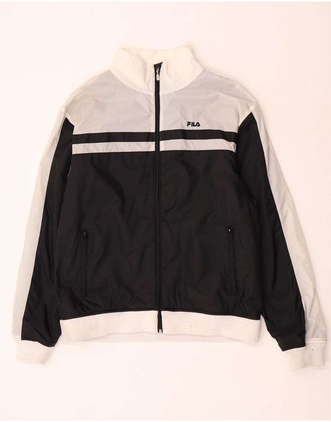 Giacca bomber da uomo Fila UK 40 Large nera in poliammide color block