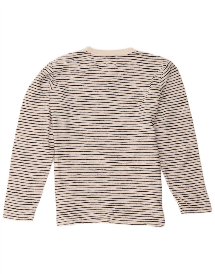 Top Zara da uomo a maniche lunghe in cotone a righe larghe bianche