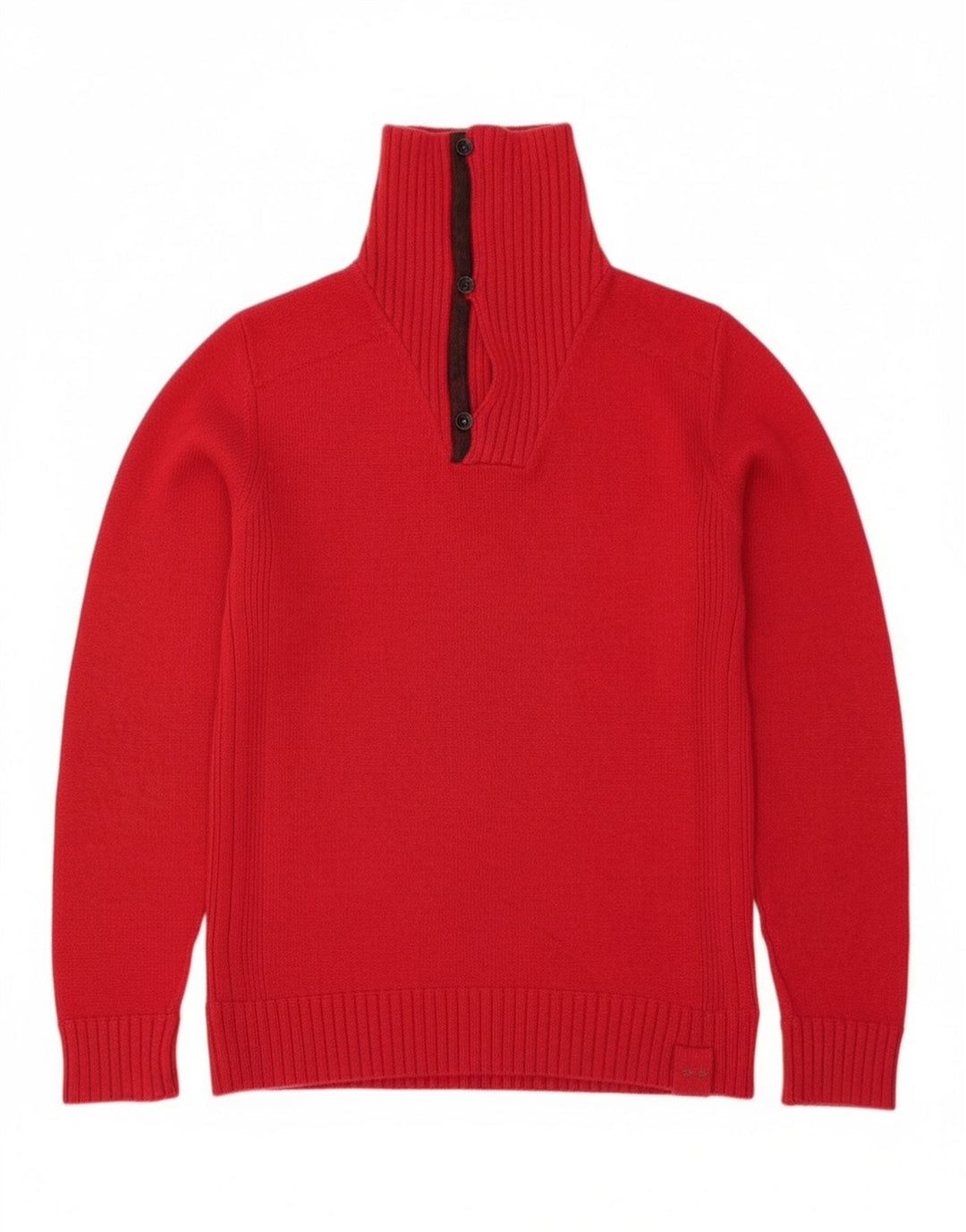Maglione da donna Gas con bottoni e collo in lana rossa UK 16 grande