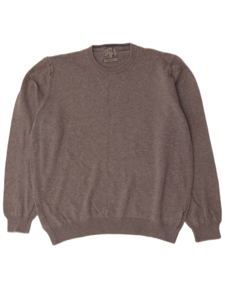Maglione maglione girocollo da uomo Marks & Spencer grande cotone grigio