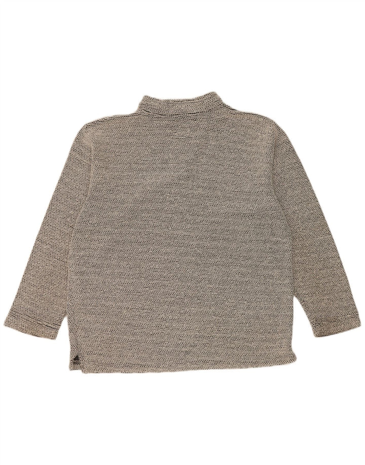 Felpa da uomo con zip a 1/4 Weird Fish, maglione XL, cotone chiazzato grigio