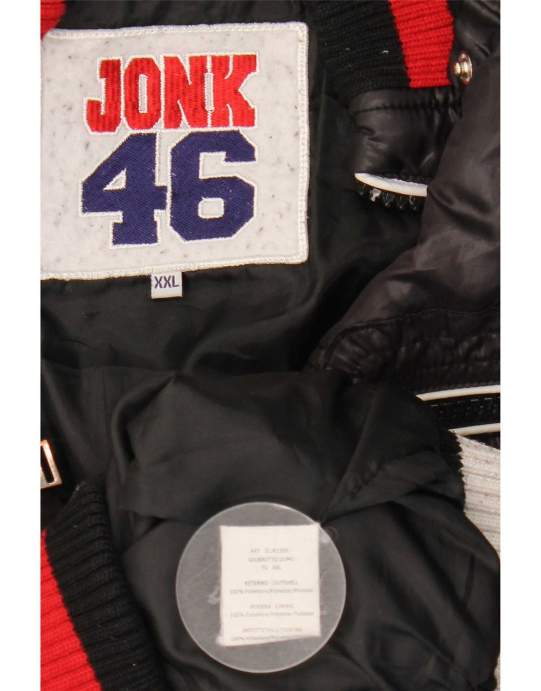 Giacca imbottita da uomo Jonk 46 UK 44 2XL Poliestere color block nero