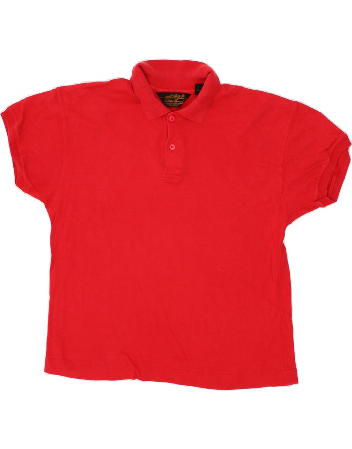 EDDIE BAUER Mens Tall Polo Shirt XL Red Cotton Vintage Eddie Bauer and Second-Hand Eddie Bauer from Messina Hembry 