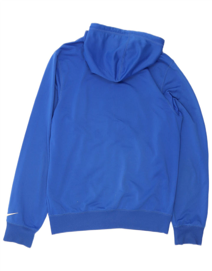 Felpa con cappuccio e zip grafica Nike da uomo piccola in poliestere blu