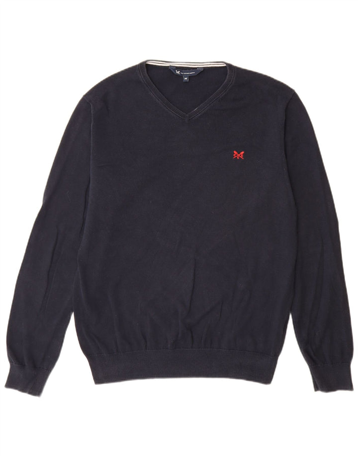 Crew Clothing Maglione da uomo con scollo a V in cotone medio blu navy