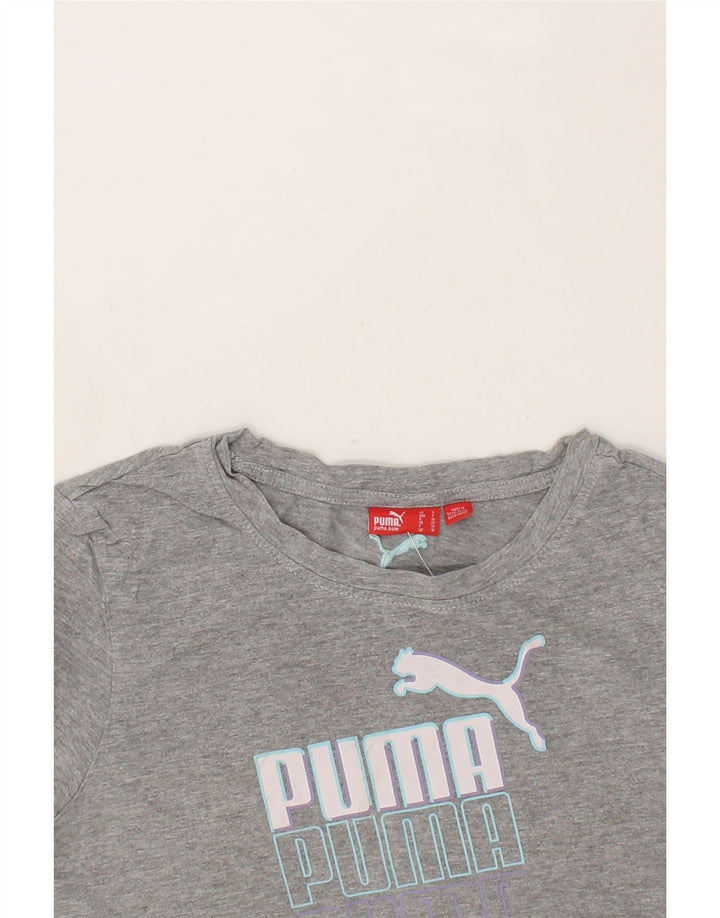 PUMA Womens Graphic T-Shirt Top UK 10 Small  Grey Vintage Puma and Second-Hand Puma from Messina Hembry 