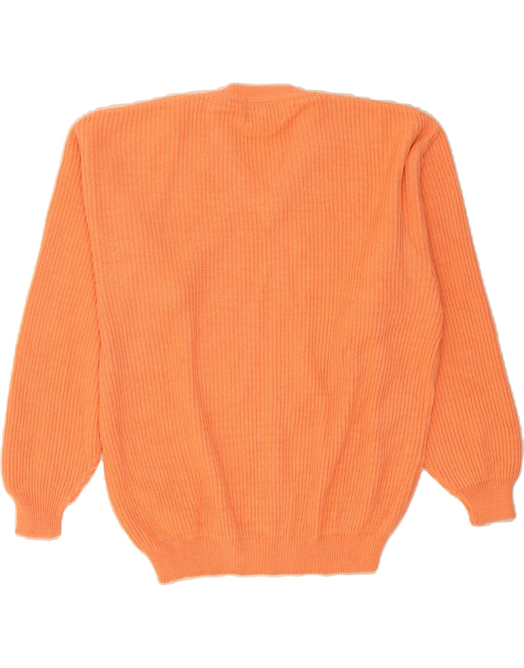 MAGLIERIA Mens V-Neck Jumper Sweater Medium Orange Vintage Maglieria and Second-Hand Maglieria from Messina Hembry 