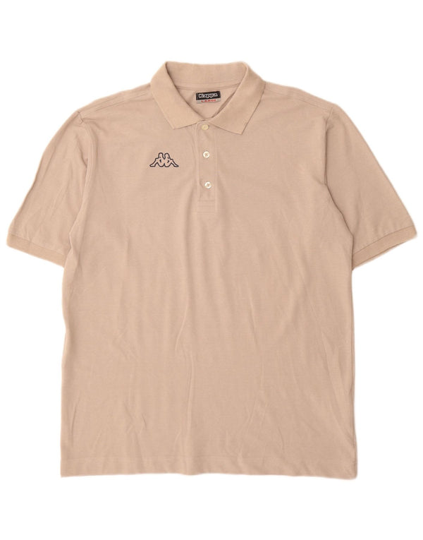 Polo Kappa Uomo Large Beige In Cotone