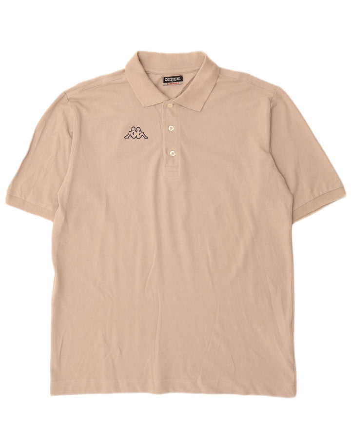 Polo Kappa Uomo Large Beige In Cotone