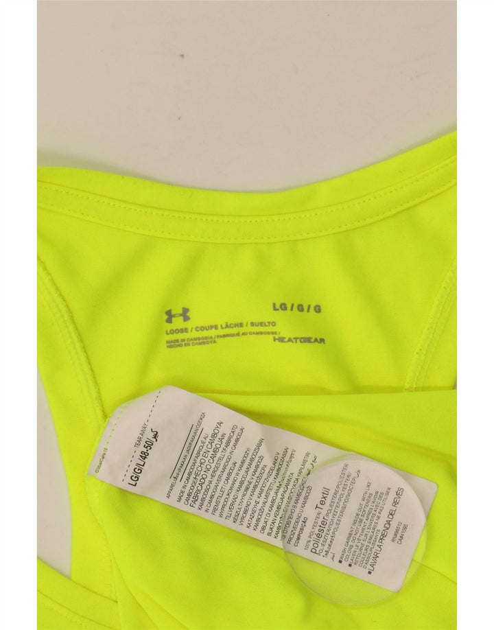 UNDER ARMOUR Canottiera grafica Heat Gear da uomo, grande, in poliestere verde