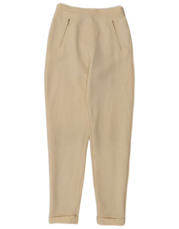 Pantaloni casual slim a vita alta da donna Max Mara UK 10 Small W26 L30 Beige