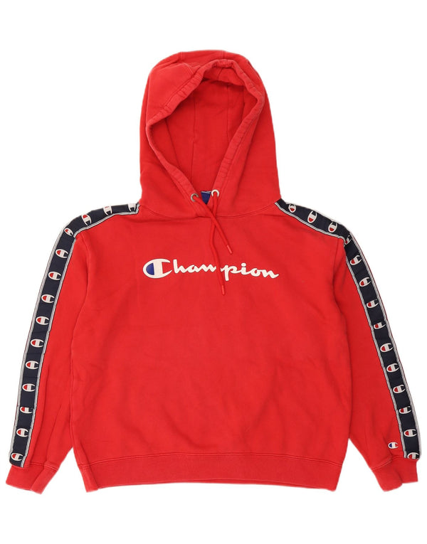 Felpa con cappuccio grafica da donna Champion UK 14 Cotone color block rosso medio