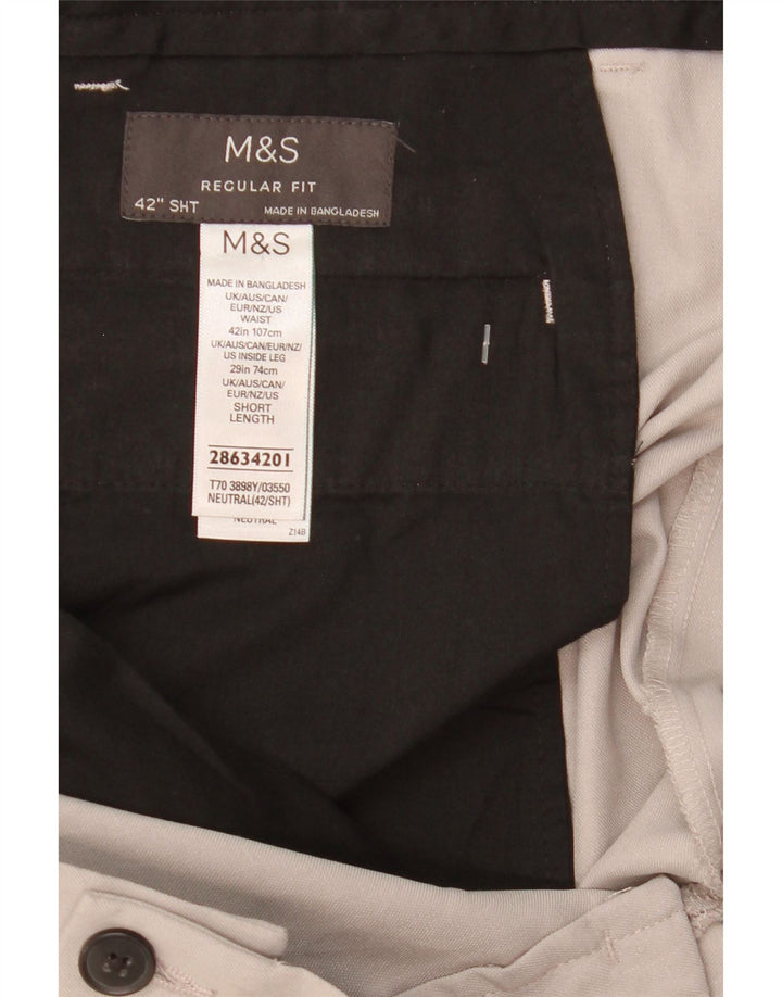Pantaloni chino vestibilità regolare da uomo Marks & Spencer W42 L28 poliestere grigio