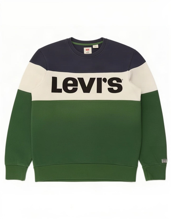Levi's Felpa da uomo in cotone color block medio multicolore