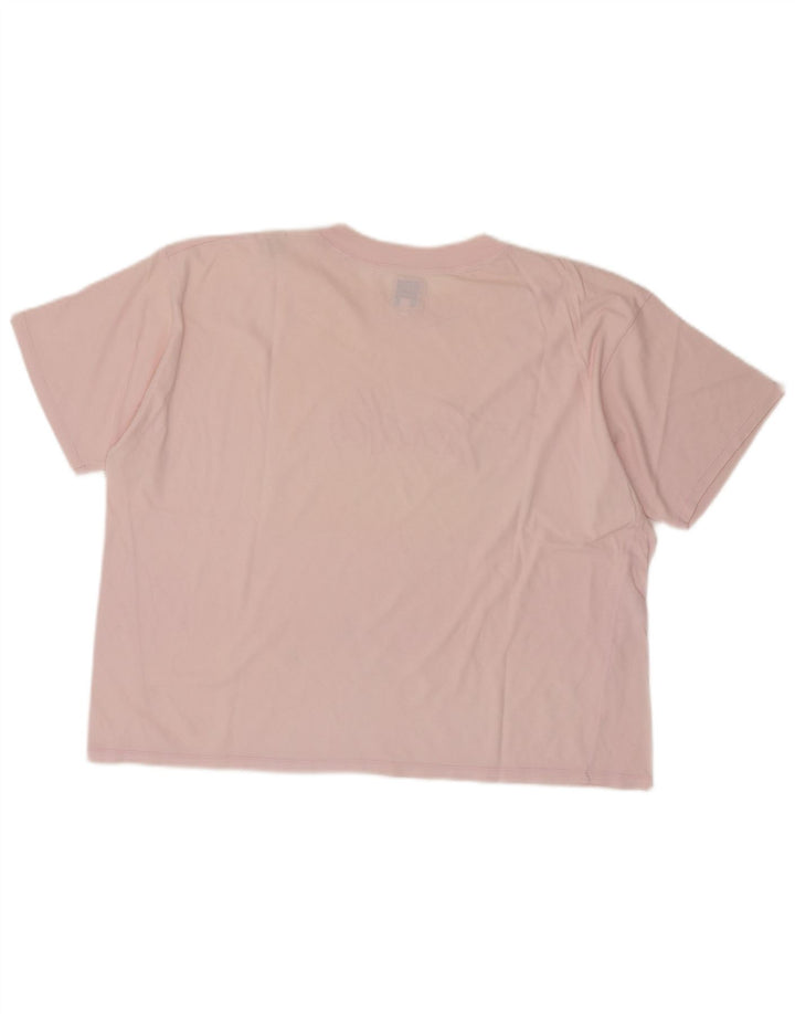 T-shirt grafica oversize da donna Benetton Top UK 14 cotone rosa medio