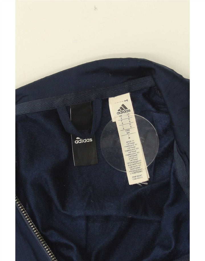 Giacca da ginnastica da uomo Adidas piccola in poliestere color block blu navy