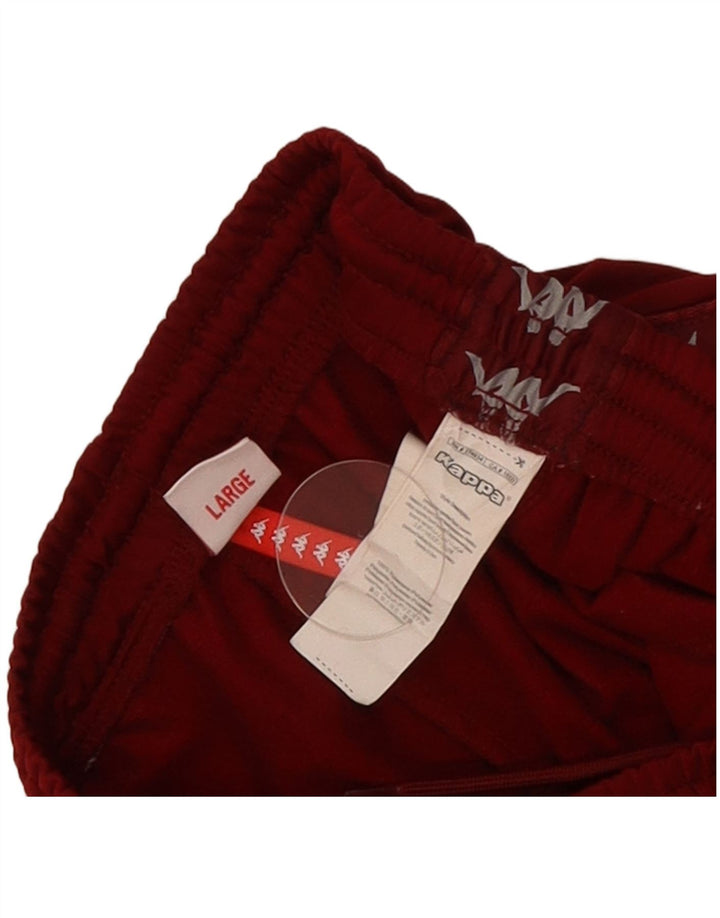 Pantaloni da tuta con grafica Kappa da uomo, grandi, in poliestere color block rosso