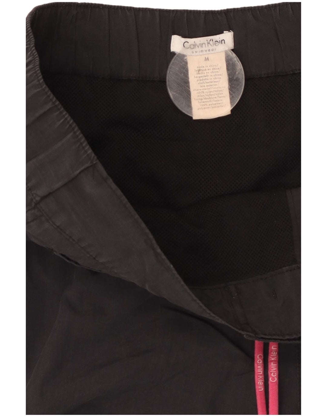 Pantaloncini da bagno grafici da uomo Calvin Klein nylon nero medio