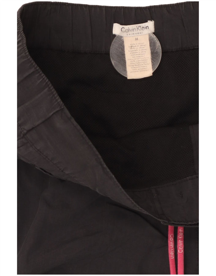 Pantaloncini da bagno grafici da uomo Calvin Klein nylon nero medio