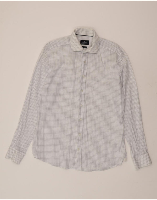 HACKETT Mens Slim Fit Shirt Size 41 16 Large Blue Check
