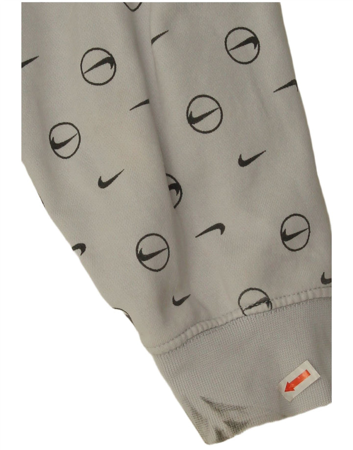 Felpa con grafica corta oversize da donna Nike UK 10 piccola grigia