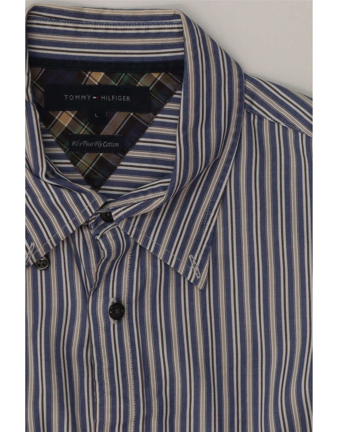 Camicia da uomo Tommy Hilfiger grande cotone a righe blu