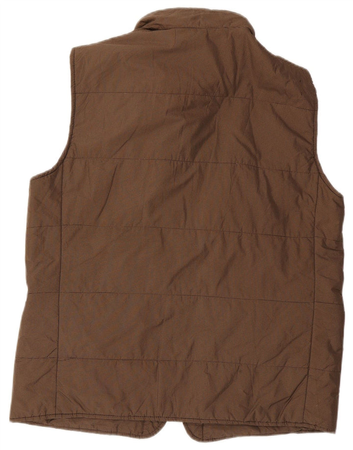 Gilet imbottito con cappuccio da uomo Henry Cottons IT 54 2XL Poliestere a quadretti marrone