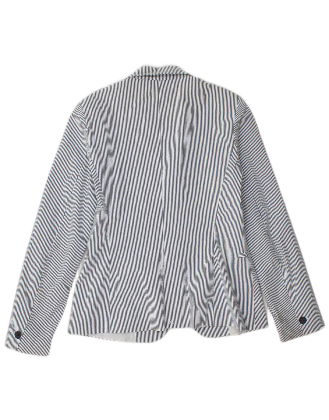 Giacca blazer a 1 bottone da donna Zara EU 36 piccolo cotone gessato blu
