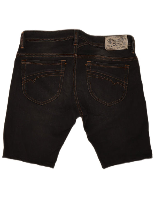 Pantaloncini di jeans skinny slim Thanaz da uomo Diesel W32 cotone nero medio