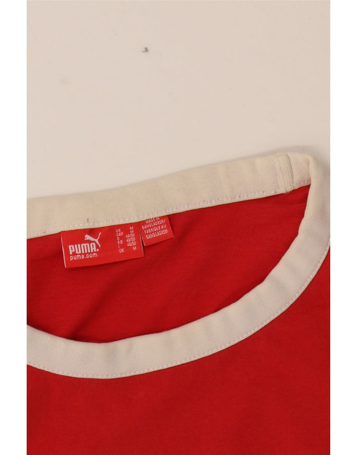 PUMA Mens Graphic T-Shirt Top Medium Red Vintage Puma and Second-Hand Puma from Messina Hembry 