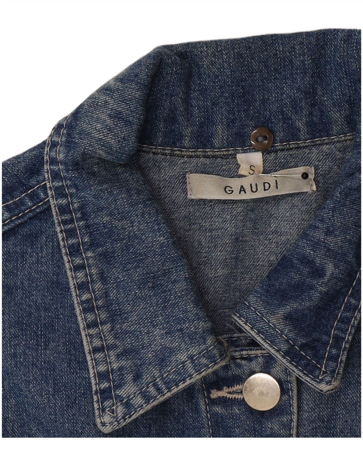 Giacca in denim da donna Gaudi UK 10 piccola in cotone blu