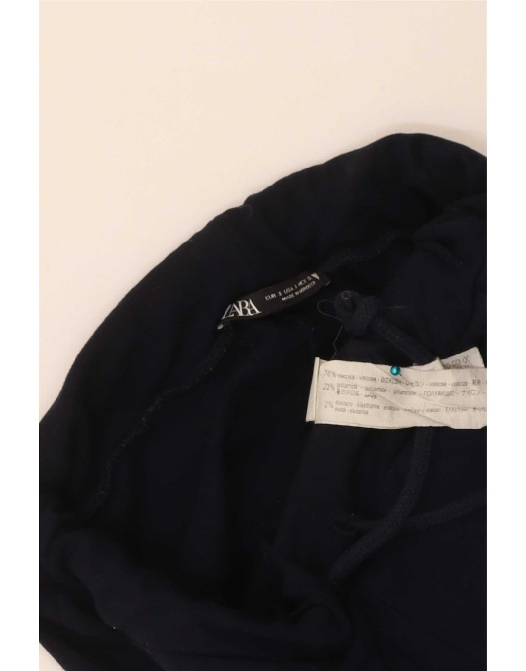 Pantaloni da tuta da donna Zara UK 8 Small in viscosa blu navy