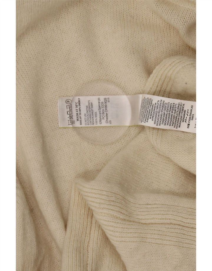 Maglione maglione a collo alto da donna Marks & Spencer UK 16 grande lana bianca
