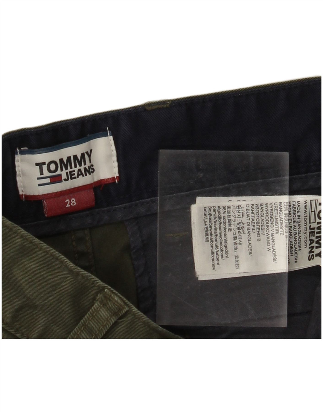 TOMMY HILFIGER Pantaloncini chino da donna W28 cotone kaki medio
