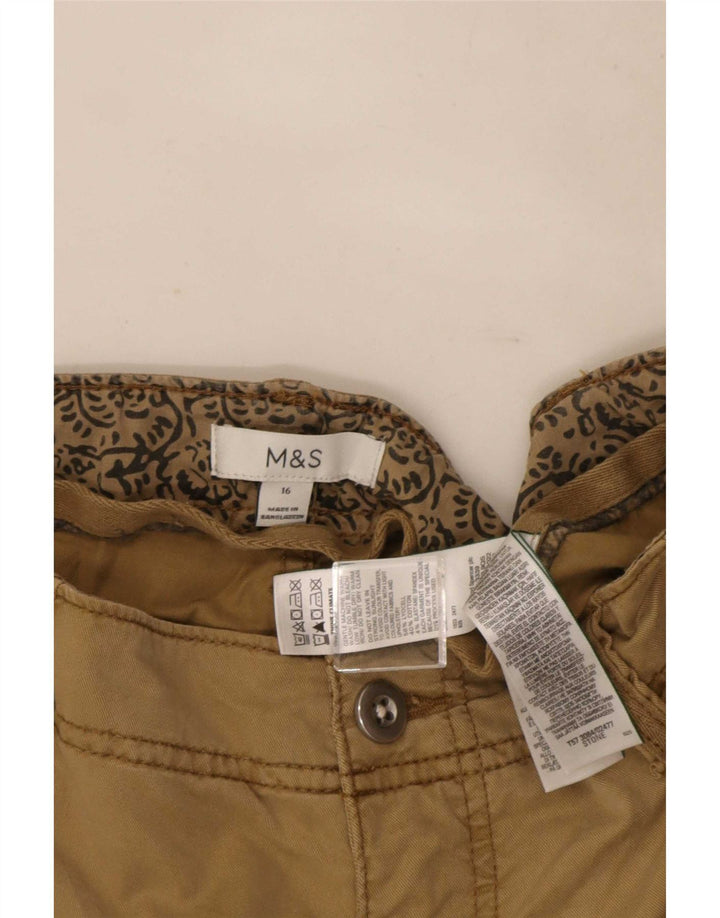 Pantaloncini cargo da donna Marks & Spencer UK 16 Large W34 Lycra beige