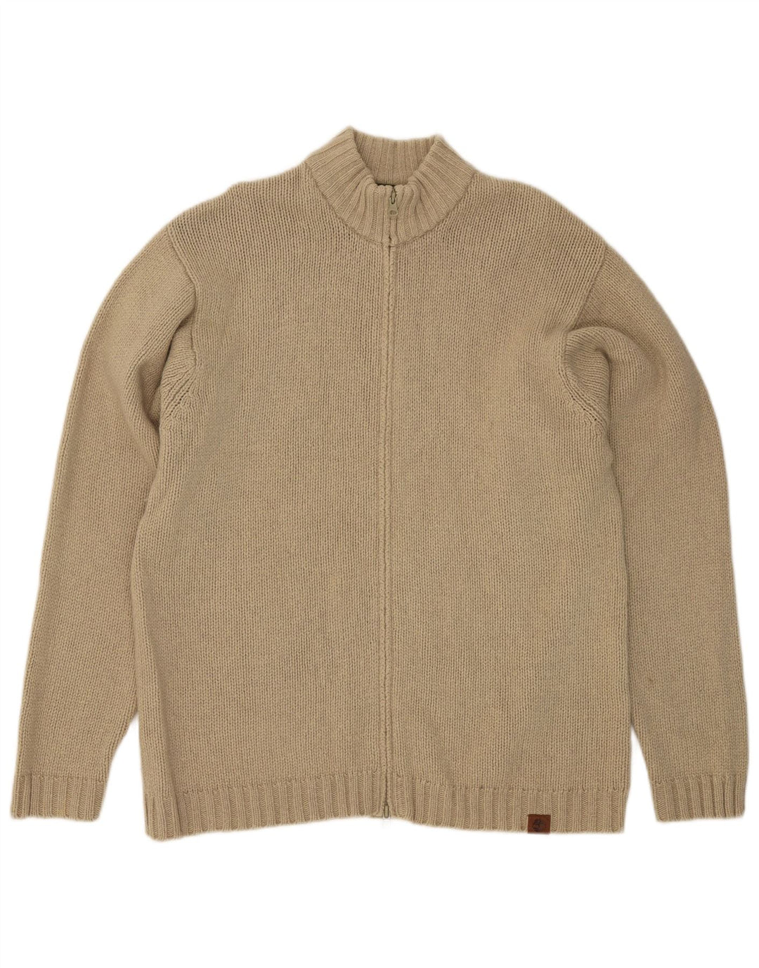 Maglione cardigan da uomo Timberland XL in lana d'agnello beige