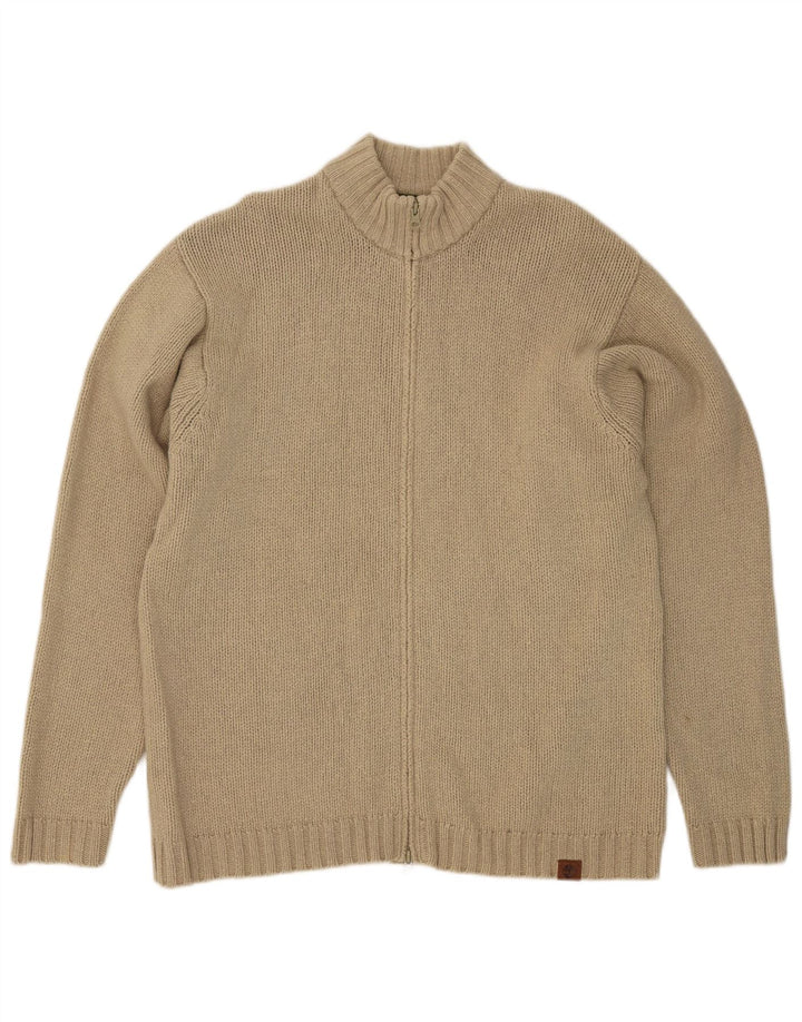 Maglione cardigan da uomo Timberland XL in lana d'agnello beige
