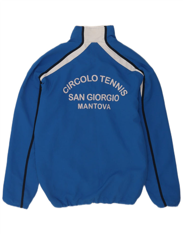 Giacca da ginnastica grafica da uomo Asics, giacca in poliestere color block blu medio