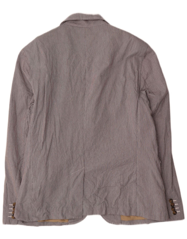 Giacca blazer a 2 bottoni da uomo Tommy Hilfiger UK 42 XL cotone gessato grigio
