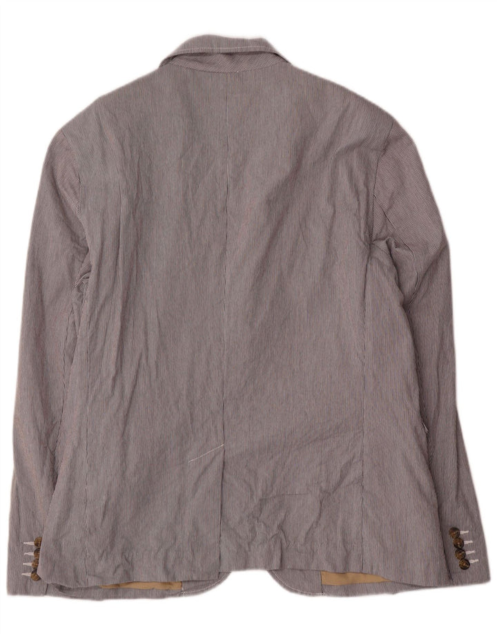 Giacca blazer a 2 bottoni da uomo Tommy Hilfiger UK 42 XL cotone gessato grigio