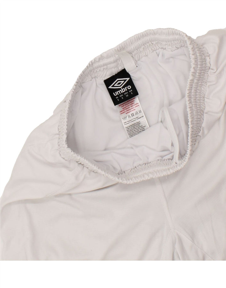UMBRO Boys Graphic Sport Shorts 8-9 Years Small White Polyester Vintage Umbro and Second-Hand Umbro from Messina Hembry 