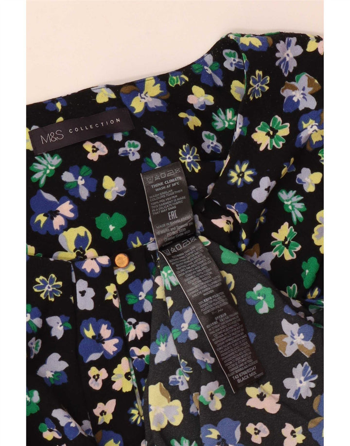 Camicetta da donna Marks & Spencer Top UK 12 Poliestere floreale nero medio