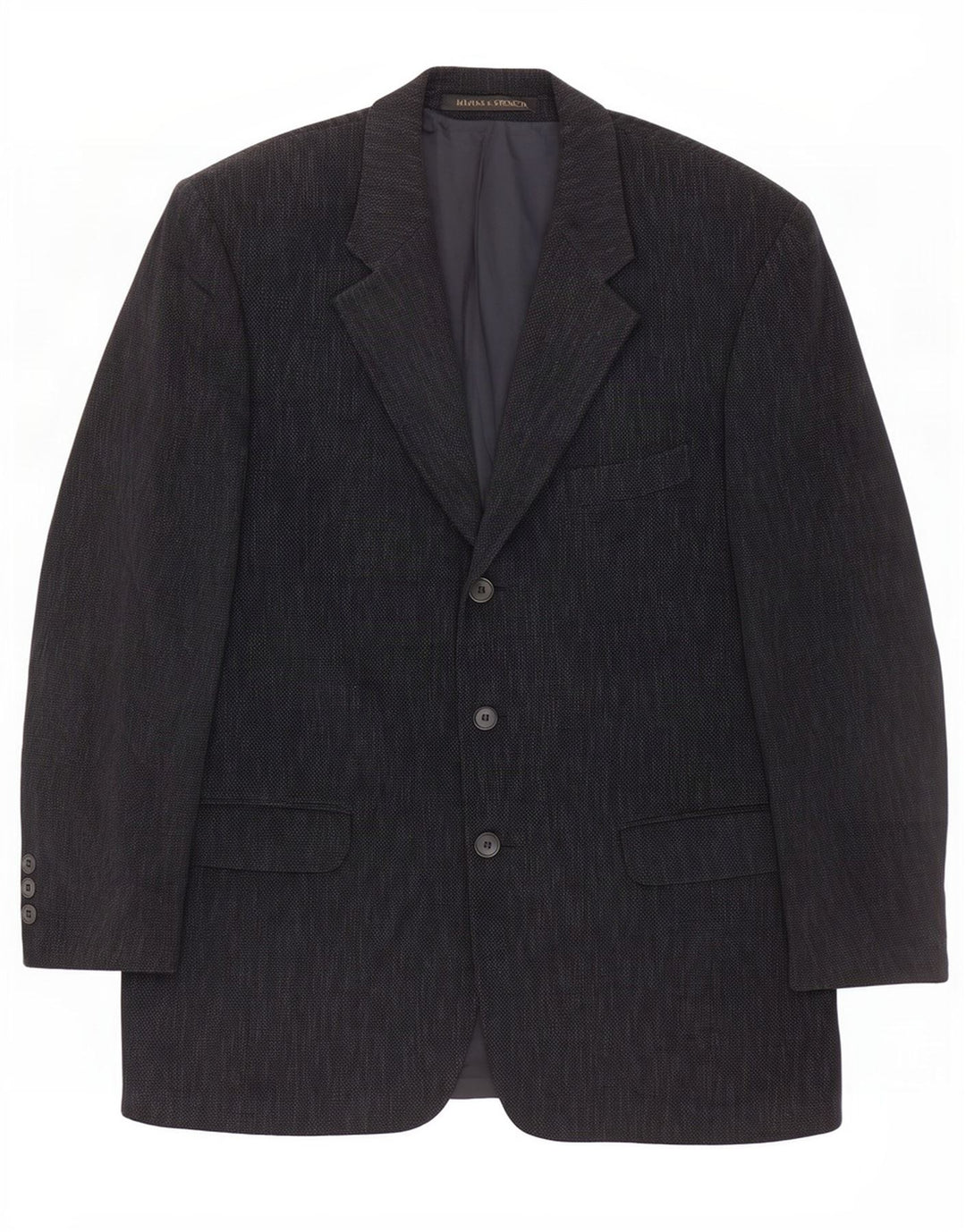 Giacca blazer Marks & Spencer da uomo St. Michael UK 42 grande nera chiazzata