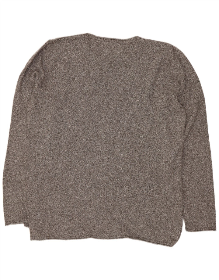 Maglione maglione girocollo da uomo Tommy Hilfiger cotone chiazzato grigio medio