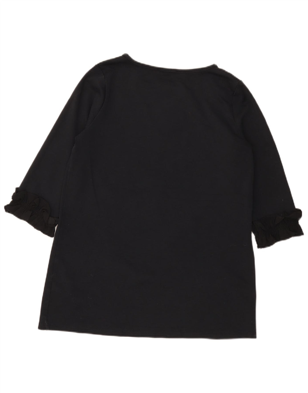 Top tunica manica 3/4 da donna Marks & Spencer UK 12 cotone nero medio